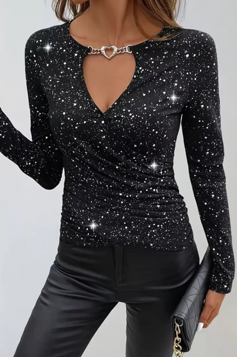 Дамска блуза AMOLZINA, Цвят: черен, IVET.BG - Твоят онлайн бутик.