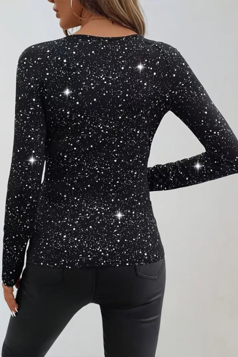 Дамска блуза AMOLZINA, Цвят: черен, IVET.BG - Твоят онлайн бутик.