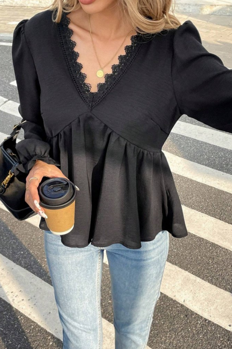 Дамска блуза VLADANZA, Цвят: черен, IVET.BG - Твоят онлайн бутик.