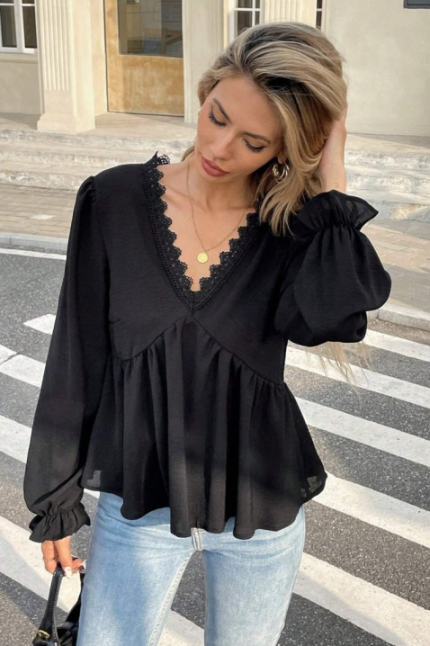 Дамска блуза VLADANZA, Цвят: черен, IVET.BG - Твоят онлайн бутик.