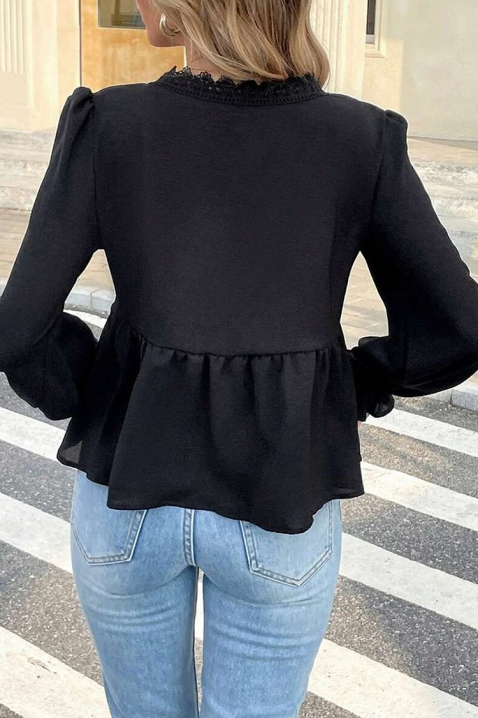 Дамска блуза VLADANZA, Цвят: черен, IVET.BG - Твоят онлайн бутик.