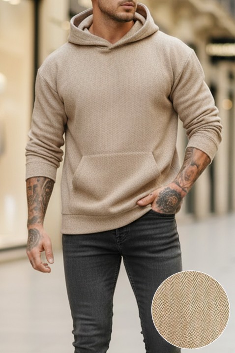 Мъжки суичър MINREFO, Цвят: беж, IVET.BG - Твоят онлайн бутик.