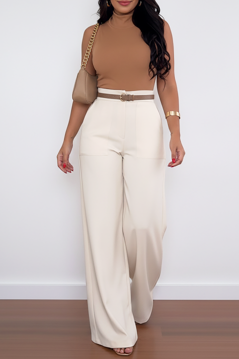 Панталон PROLDENZA ECRU, Цвят: екрю, IVET.BG - Твоят онлайн бутик.