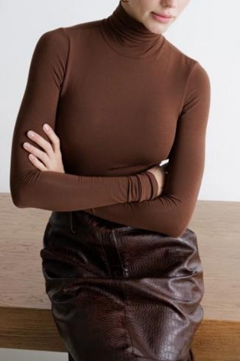 Боди - блуза BELVOSTA, Цвят: кафяв, IVET.BG - Твоят онлайн бутик.