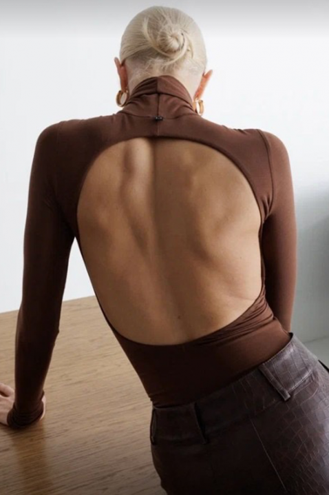 Боди - блуза BELVOSTA, Цвят: кафяв, IVET.BG - Твоят онлайн бутик.