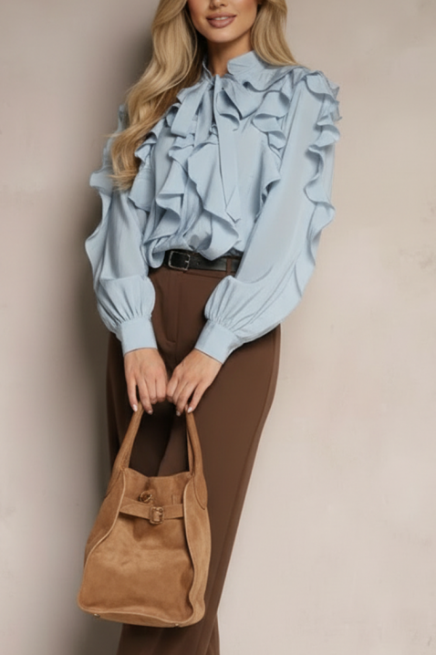 Дамска риза VOLANDA SKY, Цвят: светлосин, IVET.BG - Твоят онлайн бутик.