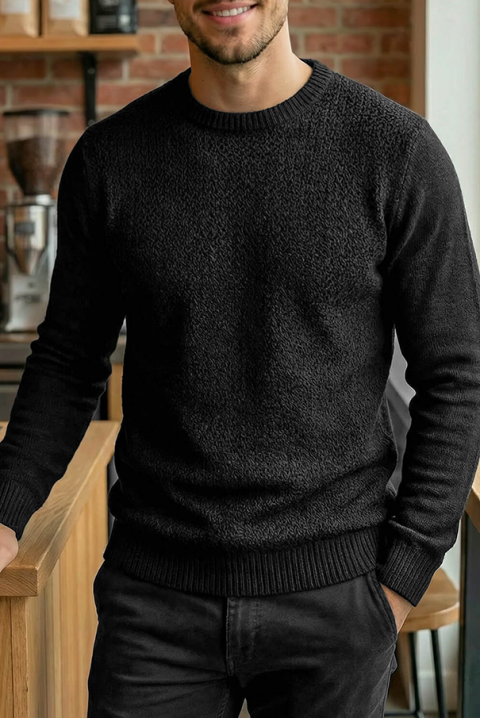 Мъжки пуловер KARELDO BLACK, Цвят: черен, IVET.BG - Твоят онлайн бутик.