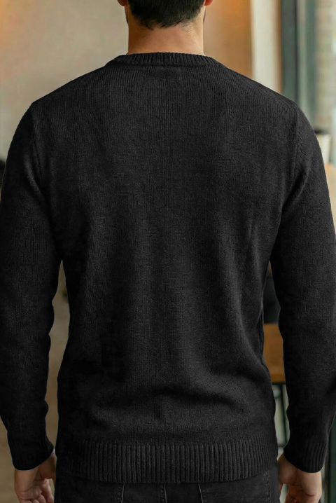 Мъжки пуловер KARELDO BLACK, Цвят: черен, IVET.BG - Твоят онлайн бутик.