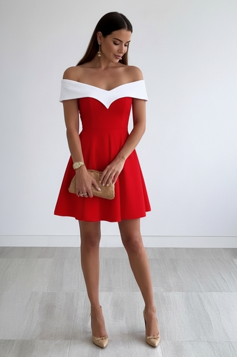 Рокля MELFISA, Цвят: червен, IVET.BG - Твоят онлайн бутик.