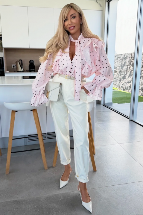 Дамска риза SROVOLZA PUDRA, Цвят: пудра, IVET.BG - Твоят онлайн бутик.