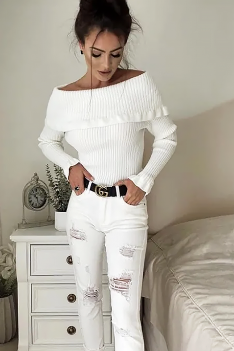 Дамска блуза PENSOLDA WHITE, Цвят: бял, IVET.BG - Твоят онлайн бутик.