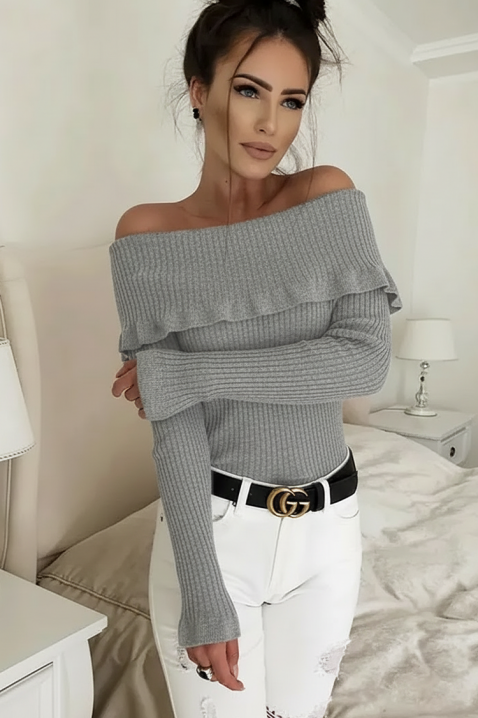 Дамска блуза PENSOLDA GREY, Цвят: сив, IVET.BG - Твоят онлайн бутик.