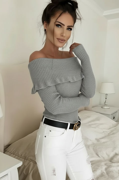 Дамска блуза PENSOLDA GREY, Цвят: сив, IVET.BG - Твоят онлайн бутик.