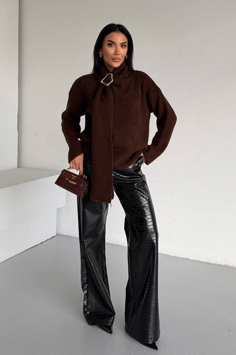 Пуловер MIKONZA BROWN, Цвят: кафяв, IVET.BG - Твоят онлайн бутик.