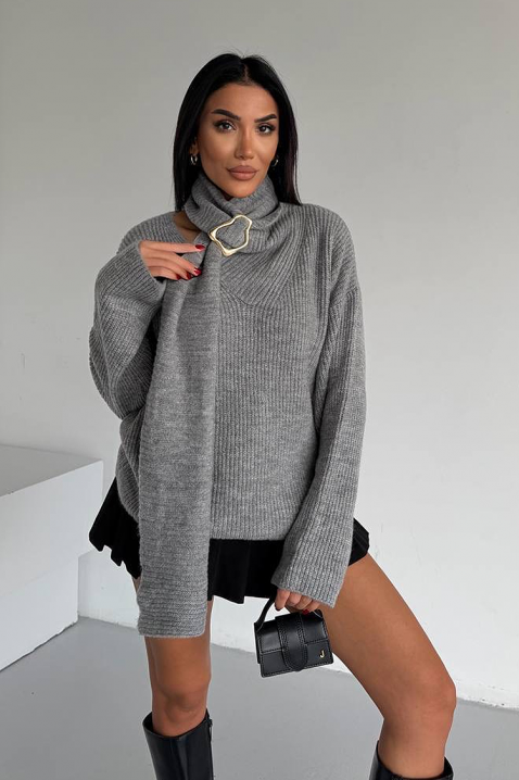 Пуловер MIKONZA GREY, Цвят: сив, IVET.BG - Твоят онлайн бутик.