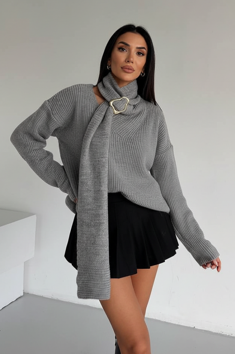 Пуловер MIKONZA GREY, Цвят: сив, IVET.BG - Твоят онлайн бутик.