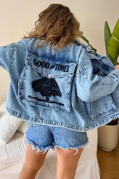 Дънково яке TANVELZA BLUE, Цвят: син, IVET.BG - Твоят онлайн бутик.