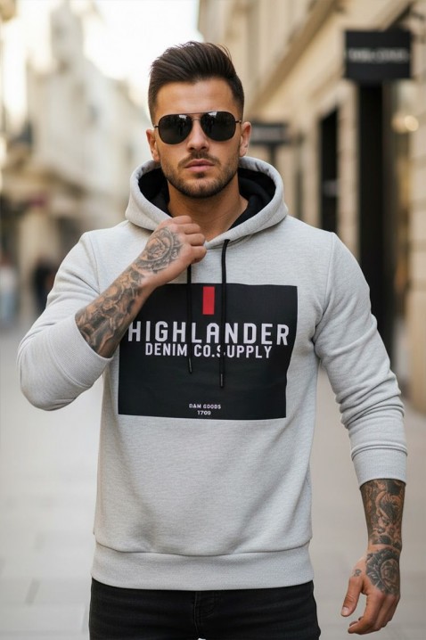 Мъжки суичър MEFRIDO LIGHT GREY, Цвят: светлосив, IVET.BG - Твоят онлайн бутик.