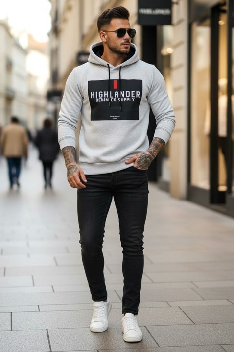 Мъжки суичър MEFRIDO LIGHT GREY, Цвят: светлосив, IVET.BG - Твоят онлайн бутик.