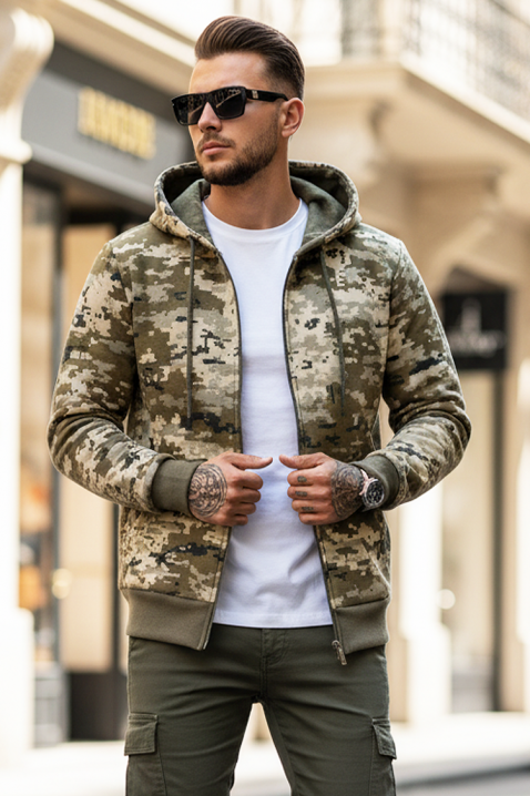 Мъжки суичър DERIFO, Цвят: каки, IVET.BG - Твоят онлайн бутик.