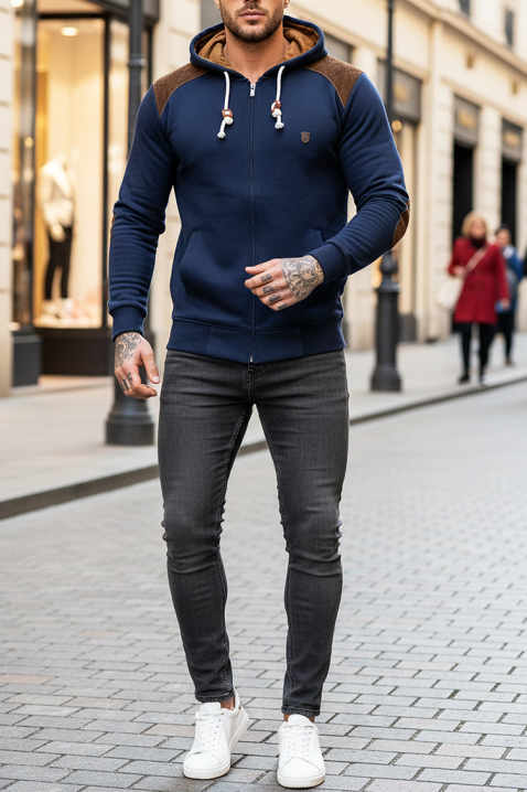 Мъжки суичър ZORFOZO NAVY, Цвят: тъмносин, IVET.BG - Твоят онлайн бутик.