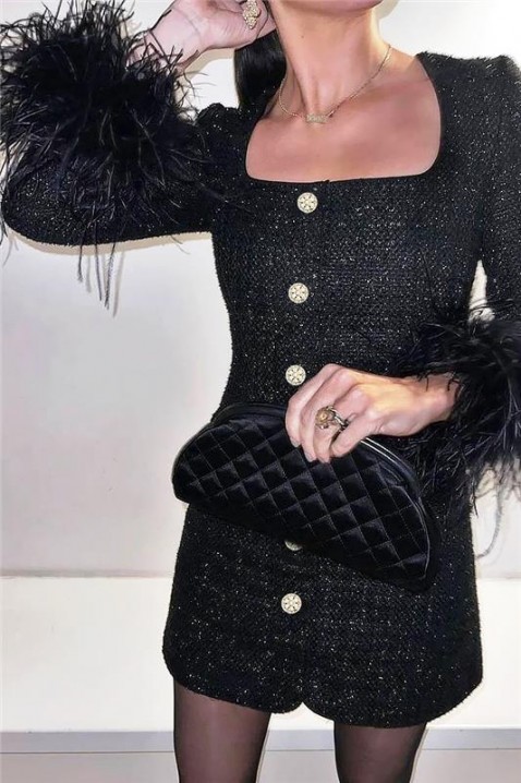 Рокля MIRFELDA BLACK, Цвят: черен, IVET.BG - Твоят онлайн бутик.