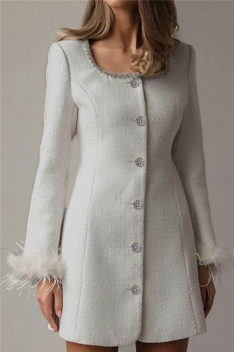 Рокля MIRFELDA WHITE, Цвят: бял, IVET.BG - Твоят онлайн бутик.