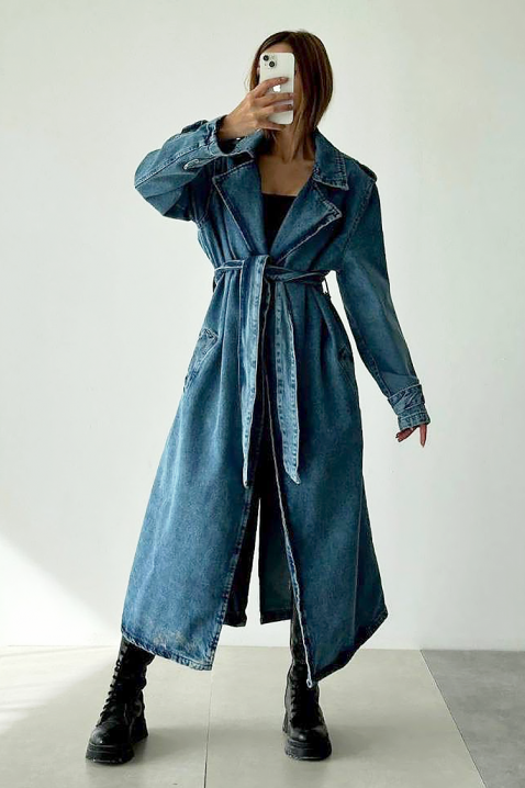 Тренчкот ZUARDA, Цвят: син, IVET.BG - Твоят онлайн бутик.