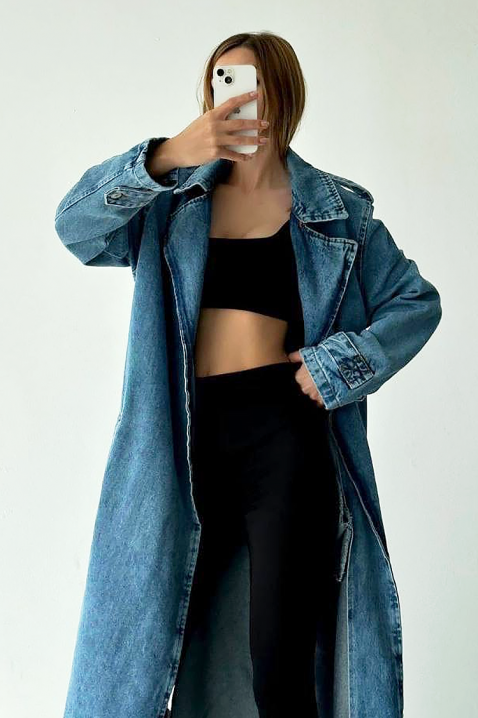 Тренчкот ZUARDA, Цвят: син, IVET.BG - Твоят онлайн бутик.