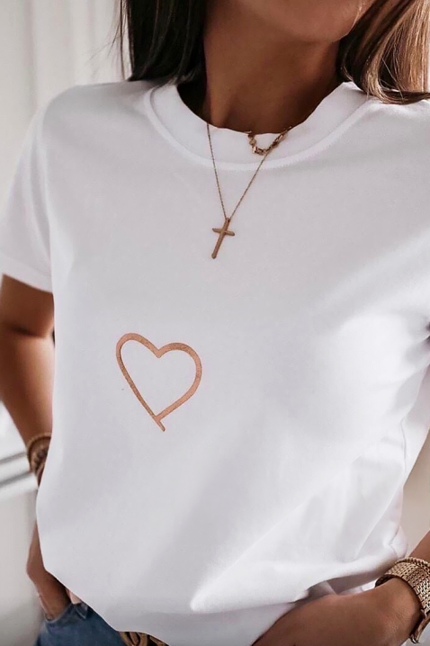 Тениска BREFOLZA, Цвят: бял, IVET.BG - Твоят онлайн бутик.