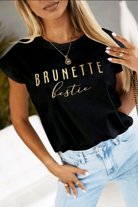 Тениска BRUNINZA, Цвят: черен, IVET.BG - Твоят онлайн бутик.