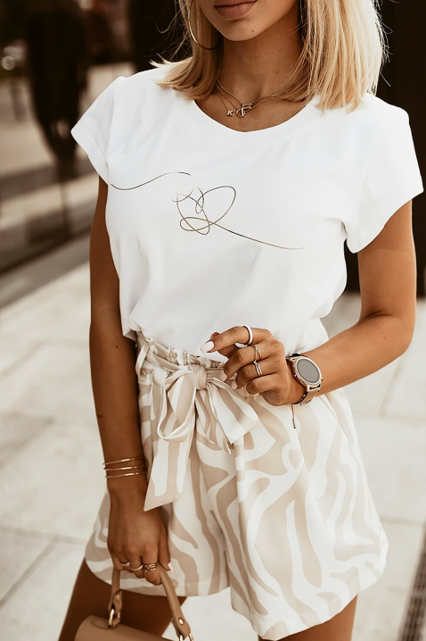 Тениска HROVILDA, Цвят: бял, IVET.BG - Твоят онлайн бутик.