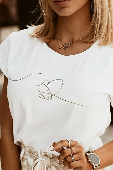 Тениска HROVILDA, Цвят: бял, IVET.BG - Твоят онлайн бутик.