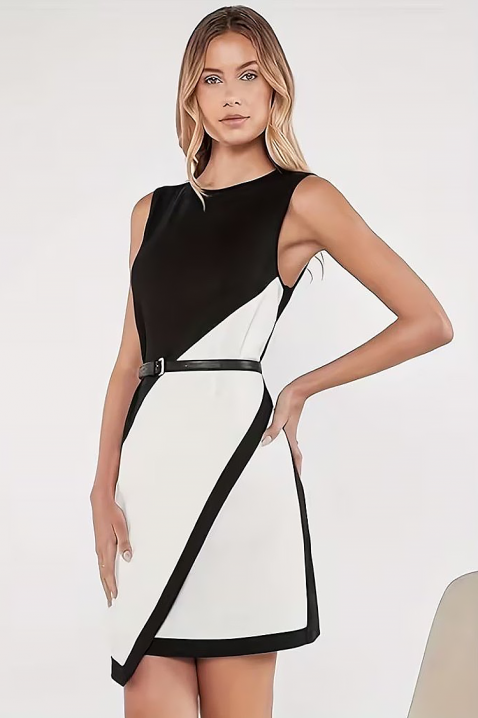 Рокля KLEMONGA, Цвят: черно и бяло, IVET.BG - Твоят онлайн бутик.