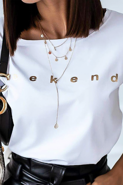 Тениска NRELONDA, Цвят: бял, IVET.BG - Твоят онлайн бутик.