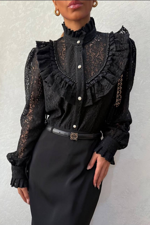 Дамска риза GLENDILA BLACK, Цвят: черен, IVET.BG - Твоят онлайн бутик.