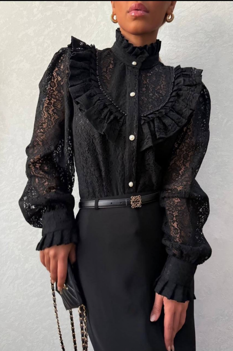 Дамска риза GLENDILA BLACK, Цвят: черен, IVET.BG - Твоят онлайн бутик.