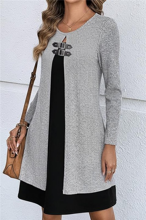 Рокля LIKRENA, Цвят: сив, IVET.BG - Твоят онлайн бутик.