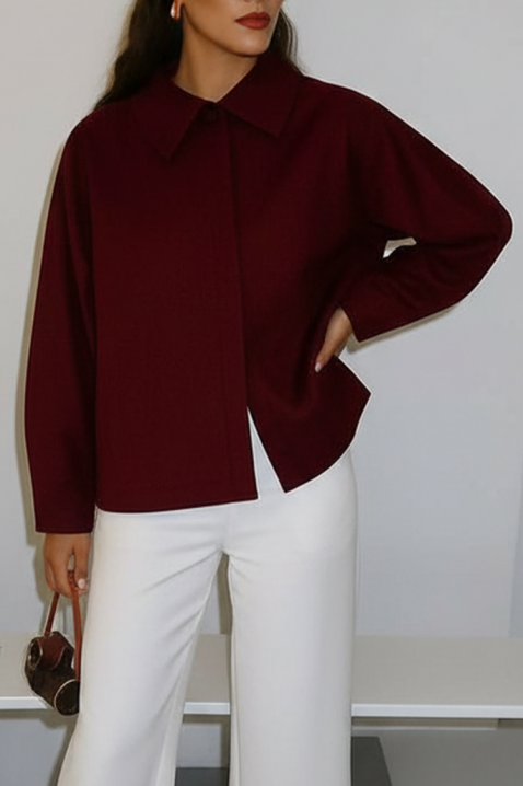Дамска риза DERMINZA BORDO, Цвят: бордо, IVET.BG - Твоят онлайн бутик.