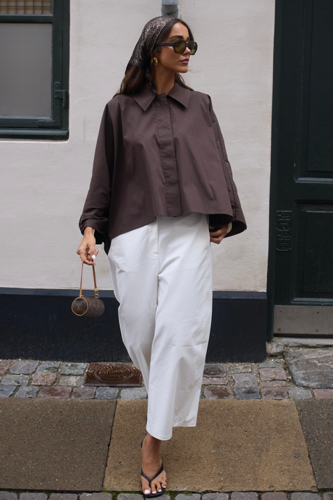 Дамска риза DERMINZA MOCHA, Цвят: мока, IVET.BG - Твоят онлайн бутик.