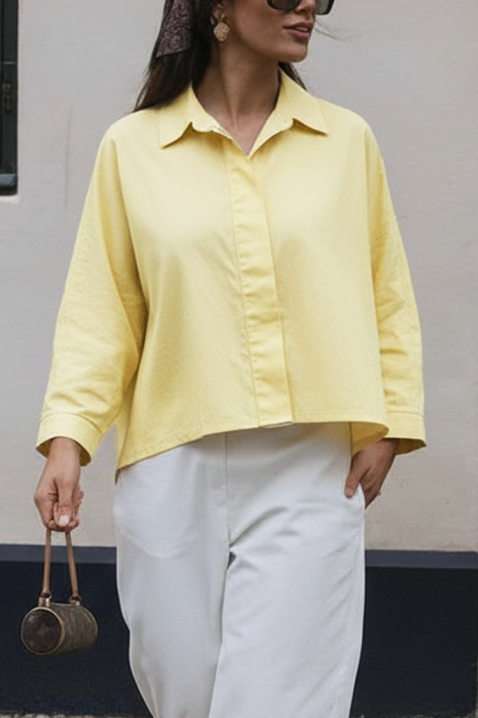 Дамска риза DERMINZA YELLOW, Цвят: жълт, IVET.BG - Твоят онлайн бутик.