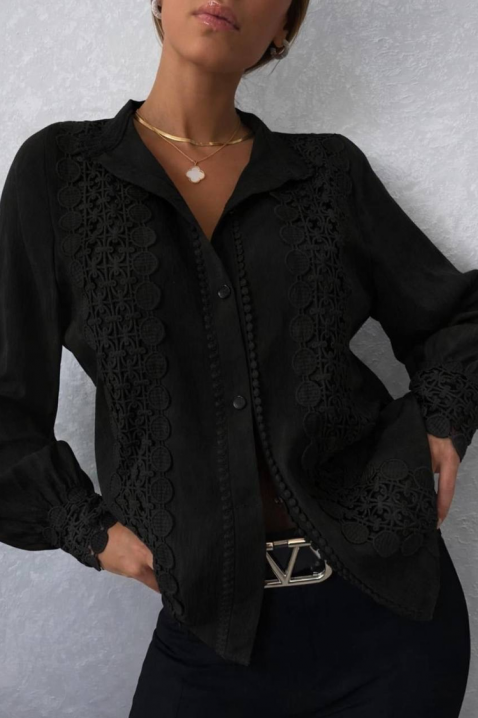 Дамска риза DAFINDA BLACK, Цвят: черен, IVET.BG - Твоят онлайн бутик.