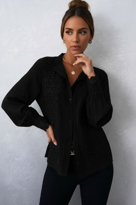 Дамска риза DAFINDA BLACK, Цвят: черен, IVET.BG - Твоят онлайн бутик.