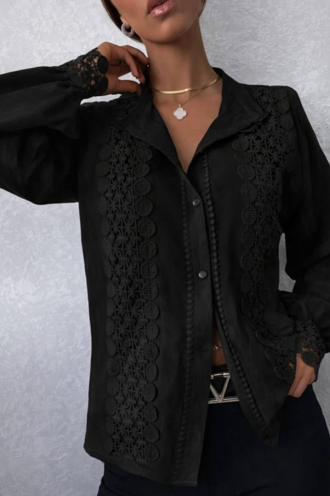 Дамска риза DAFINDA BLACK, Цвят: черен, IVET.BG - Твоят онлайн бутик.