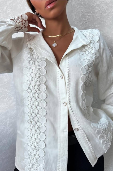 Дамска риза DAFINDA WHITE, Цвят: бял, IVET.BG - Твоят онлайн бутик.