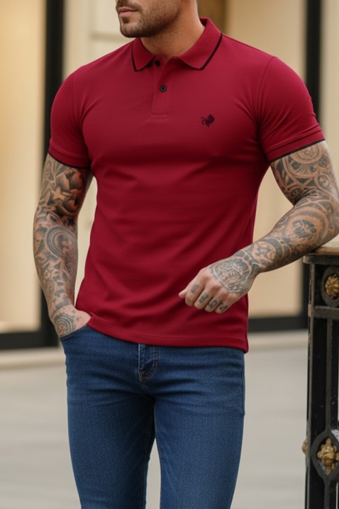 Мъжка тениска MORIFO BORDO, Цвят: бордо, IVET.BG - Твоят онлайн бутик.