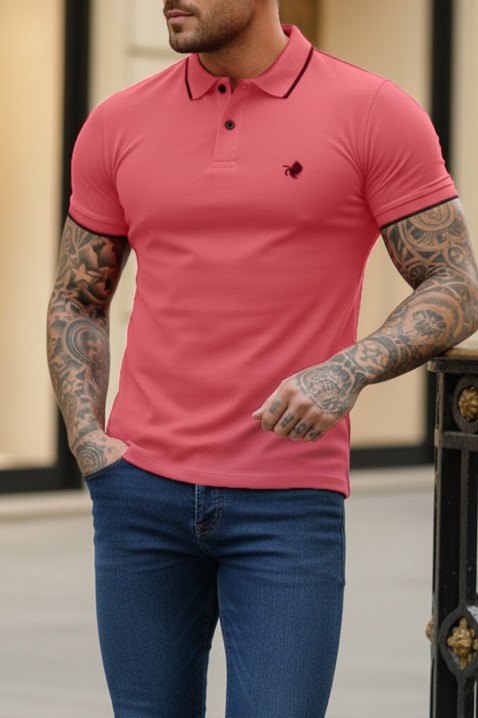 Мъжка тениска MORIFO CORAL, Цвят: корал, IVET.BG - Твоят онлайн бутик.