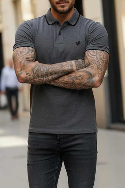 Мъжка тениска MORIFO GRAFIT, Цвят: графит, IVET.BG - Твоят онлайн бутик.