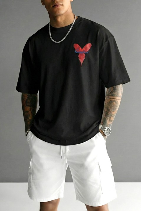 Мъжка тениска PRIZO BLACK, Цвят: черен, IVET.BG - Твоят онлайн бутик.