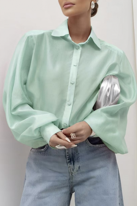 Дамска риза MIRELZENA MINT, Цвят: мента, IVET.BG - Твоят онлайн бутик.